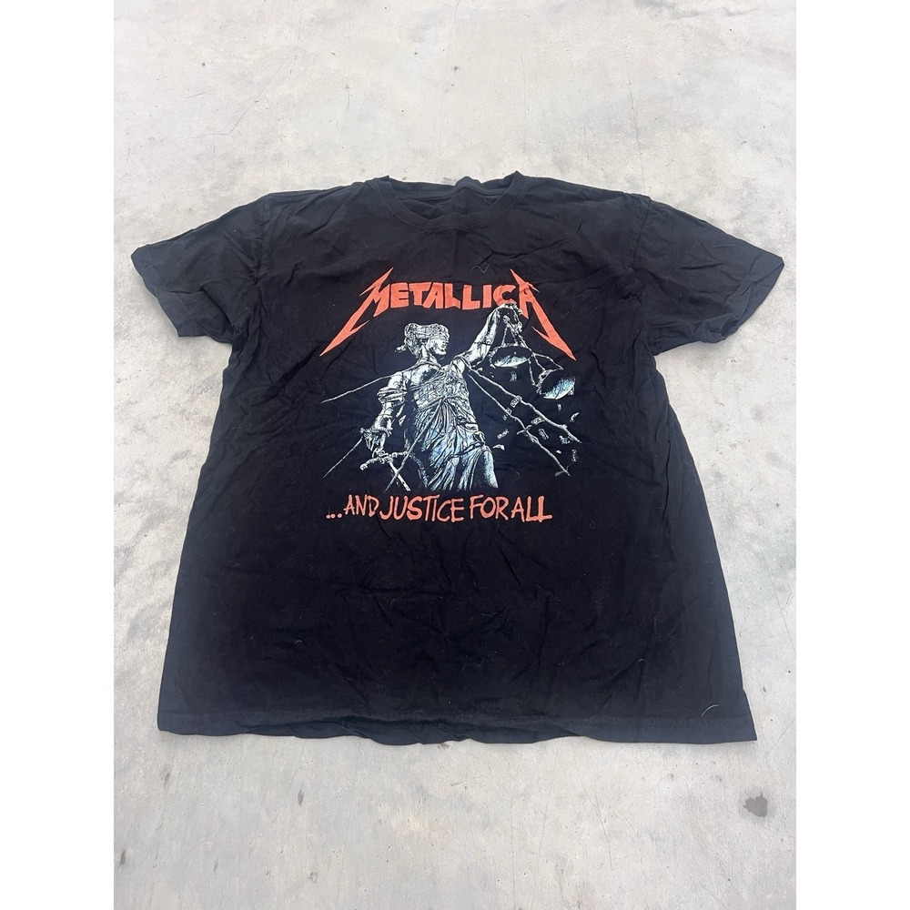 Metallica ...And Justice for All Band T-Shirt Mens XL Black Graphic Short Sleeve